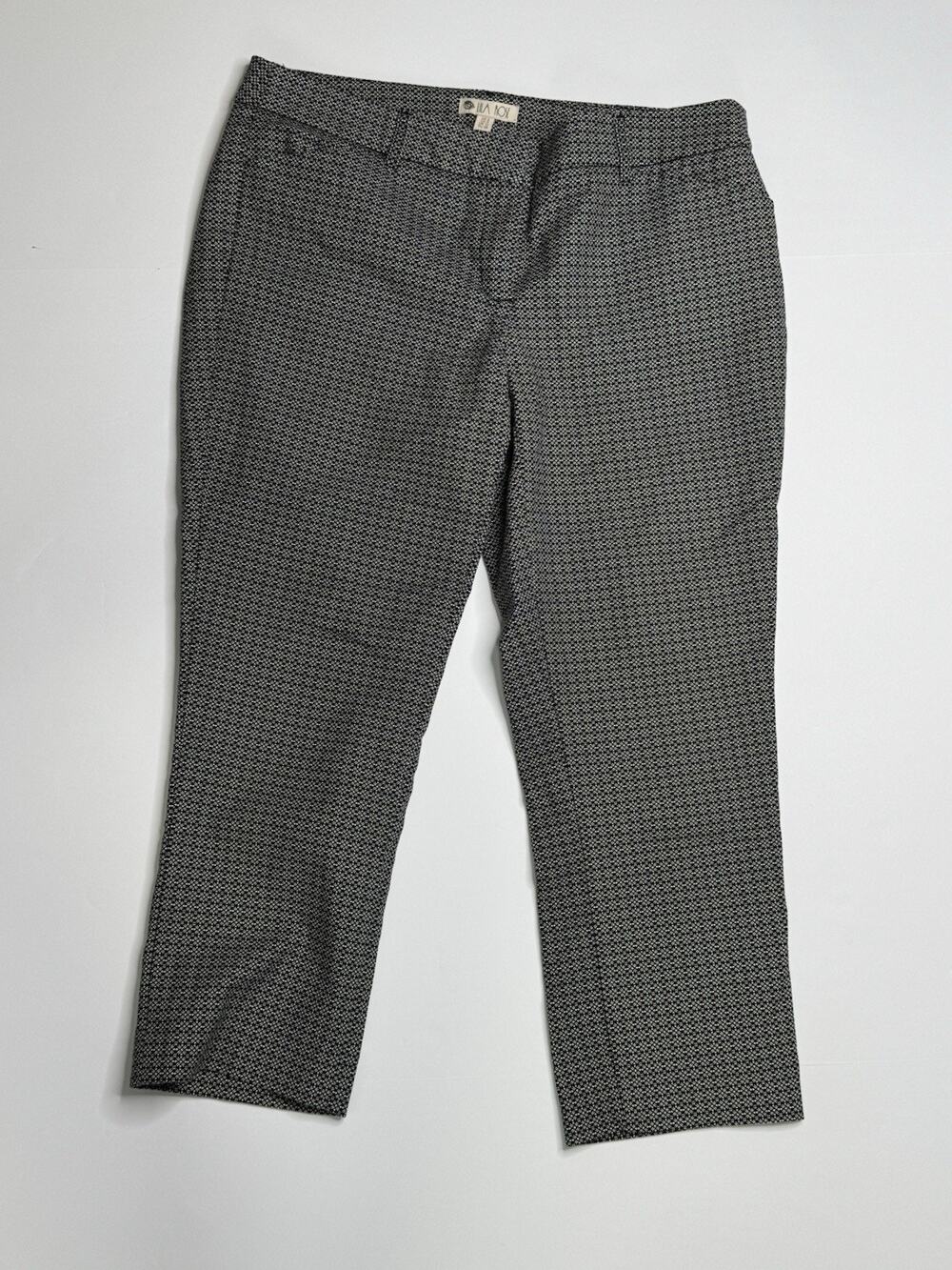 Lila Rose Women’s Size 8 Black White Geometric Print Ankle Dress Pants